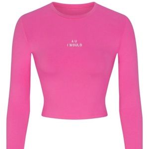Skims Valentines Day Limited Edition Hot Pink “4 U I Would” Tshirt Size M